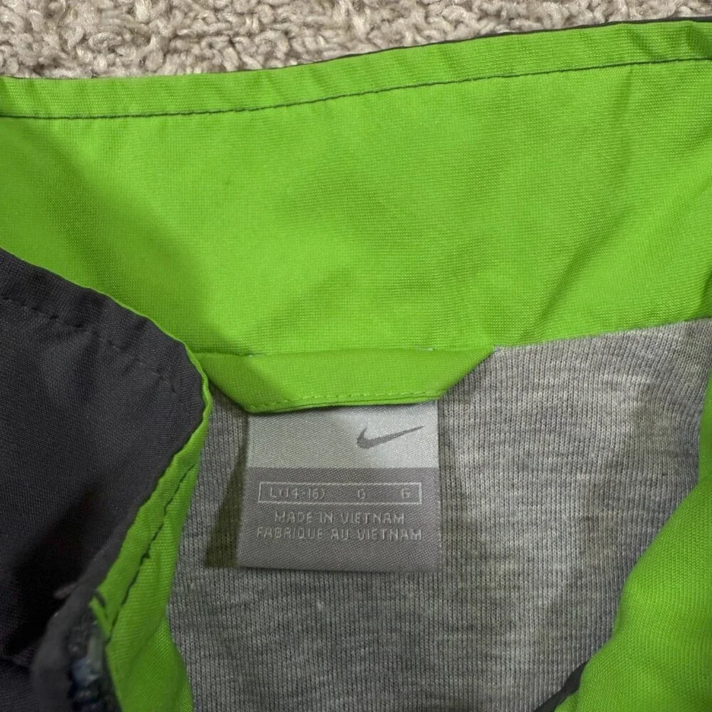 Nike Retro 2000s‎ Grey Windbreaker Light Jacket Zip Up Vintage Sporty Youth L